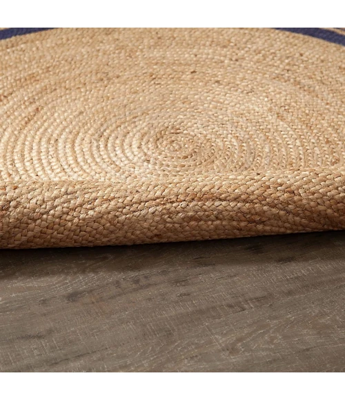 Anji Mountain 4' Round Kerala Midnite Jute Rug