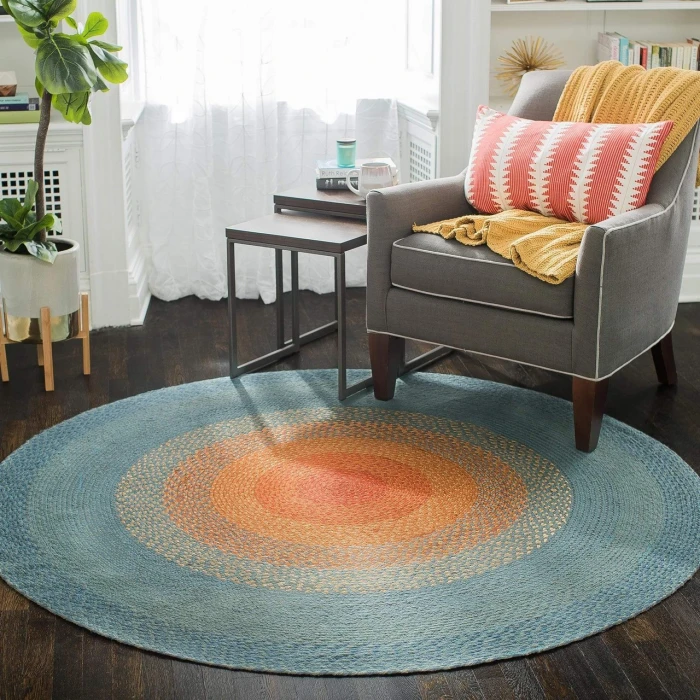 Anji Mountain 4' Round Olwyn Braided Round Rug