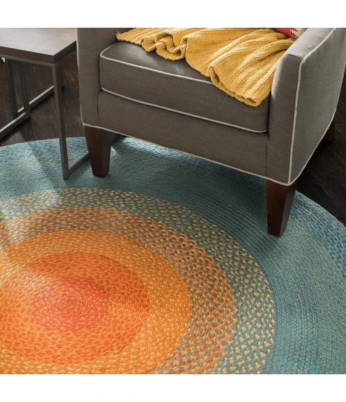 Anji Mountain 8' Round Olwyn Braided Round Rug