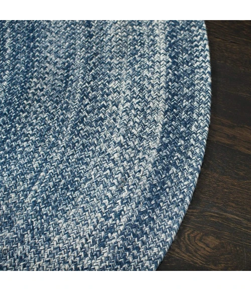 Anji Mountain 6' Round Epona Braided Round Blue Rug