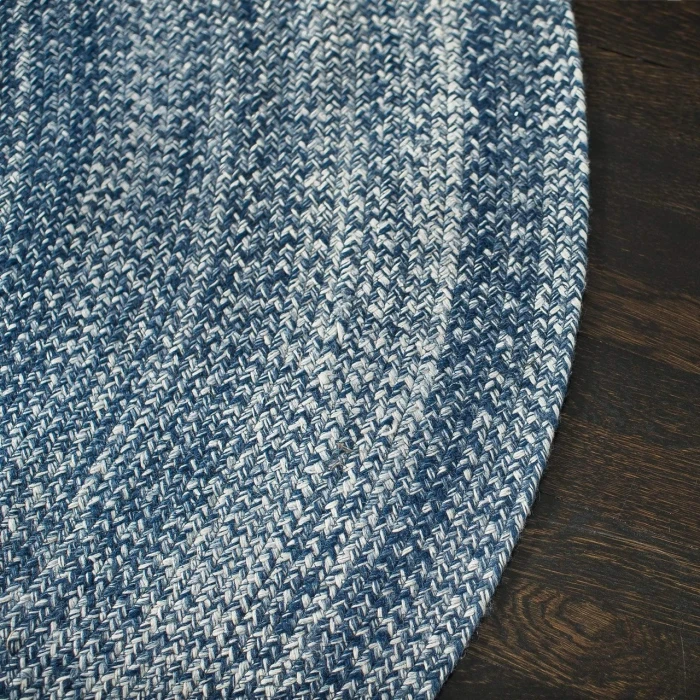 Anji Mountain 4' Round Epona Braided Round Blue Rug