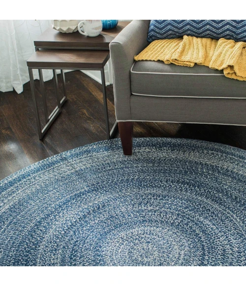 Anji Mountain 6' Round Epona Braided Round Blue Rug