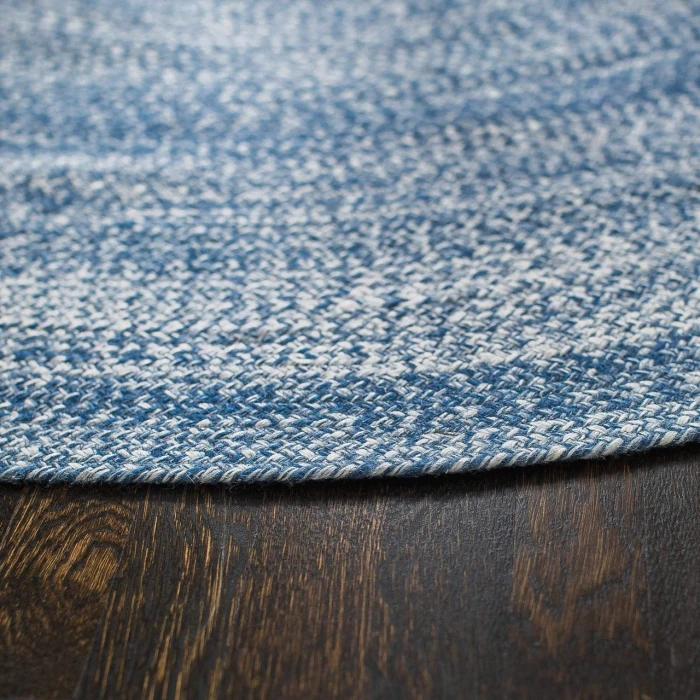 Anji Mountain 4' Round Epona Braided Round Blue Rug