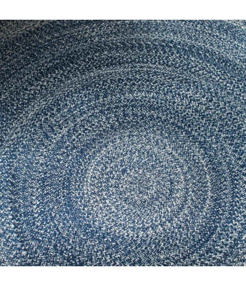 Anji Mountain 6' Round Epona Braided Round Blue Rug