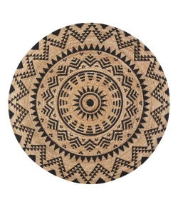 Anji Mountain Anji Mountain 8' Round Cortez Tribal Circular Screen Print Rug