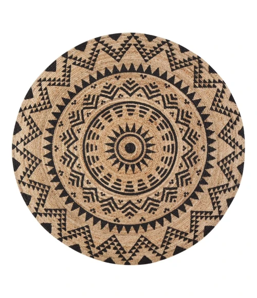 Anji Mountain 6' Round Cortez Tribal Rug
