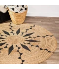 Anji Mountain 4' Round Cuitl huac Tribal Rug