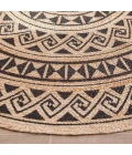 Anji Mountain 4' Round Shanti Black & Tan Jute Rug