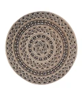Anji Mountain 4' Round Shanti Black & Tan Jute Rug
