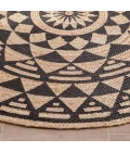 Anji Mountain 4' Round Pippin Black & Tan Jute Rug