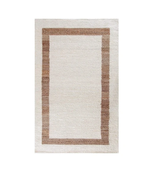 Anji Mountain 8' x 10' Whippoorwill Ivory & Tan Jute Area Rug