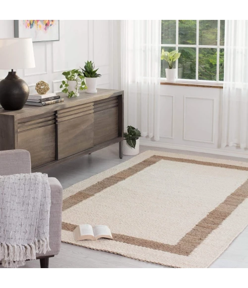 Anji Mountain 8' x 10' Whippoorwill Ivory & Tan Jute Area Rug