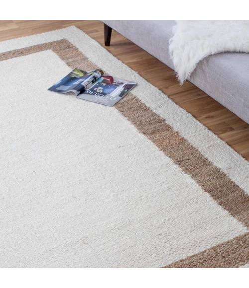 Anji Mountain 8' x 10' Whippoorwill Ivory & Tan Jute Area Rug