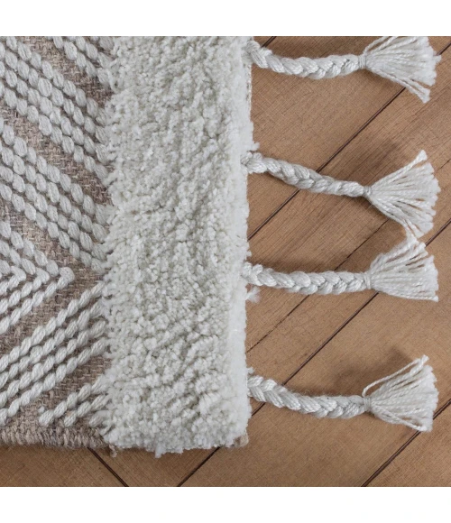 Anji Mountain 8' x 10' Spinneret Ivory & Natural Area Rug