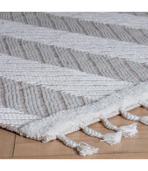 Anji Mountain 8' x 10' Spinneret Ivory & Natural Area Rug