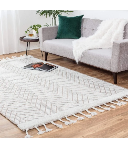 Anji Mountain 8' x 10' Spinneret Ivory & Natural Area Rug