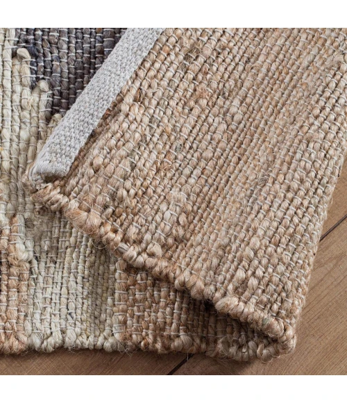 Anji Mountain 4' x 6' Mountains of the Moon Natural Gray & Ivory Jute Area Rug