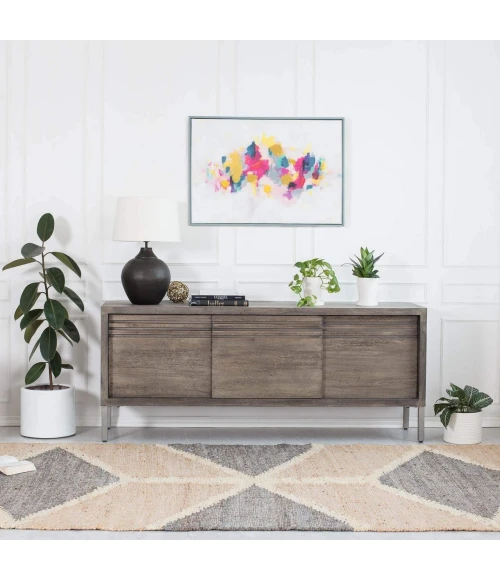 Anji Mountain 4' x 6' Mountains of the Moon Natural Gray & Ivory Jute Area Rug