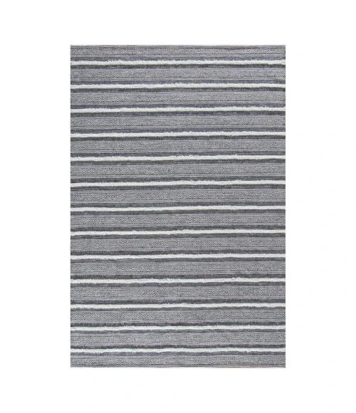 Anji Mountain 5' x 7' Corrina Charcoal Gray/Natural Cotton Rug