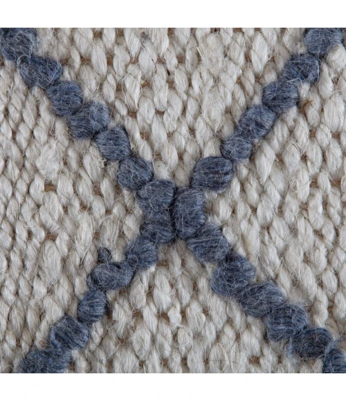 Anji Mountain 5' x 7' Kingston Ivory with Gray/Blue Diamond Rug