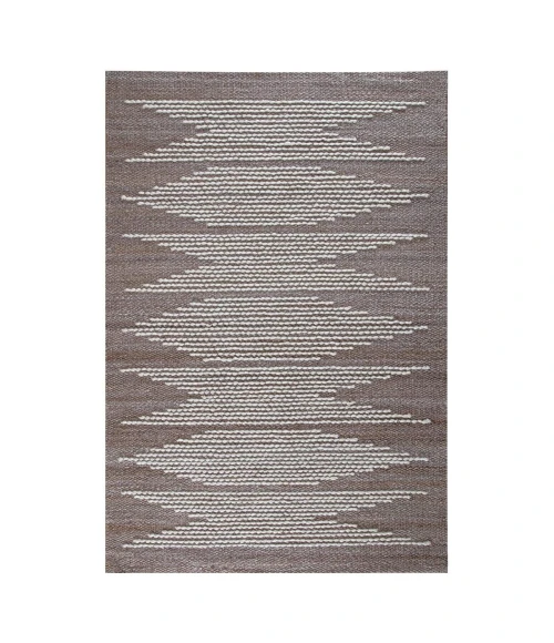Anji Mountain 5' x 7' Marconi Natural with Ivory Wool Pattern Rug