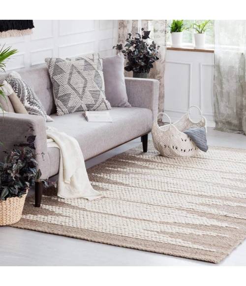 Anji Mountain 5' x 7' Marconi Natural with Ivory Wool Pattern Rug