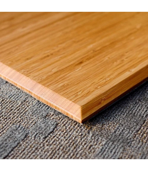 Anji Mountain 47" x 51" Natural Plush Bamboo Chair Mat with lip