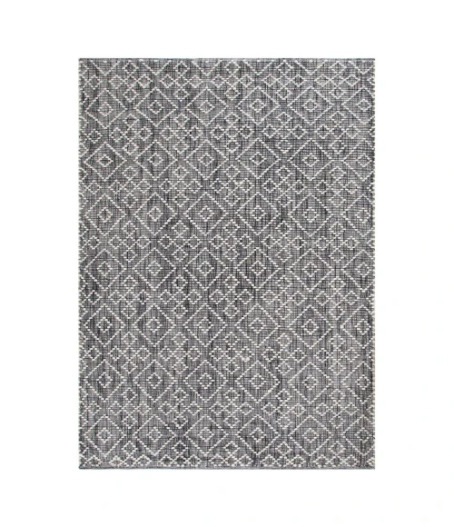 Anji Mountain 8' x 10' Mannin Charcoal Jute and Ivory Wool Rug
