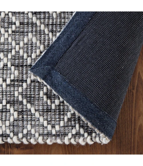 Anji Mountain 8' x 10' Mannin Charcoal Jute and Ivory Wool Rug