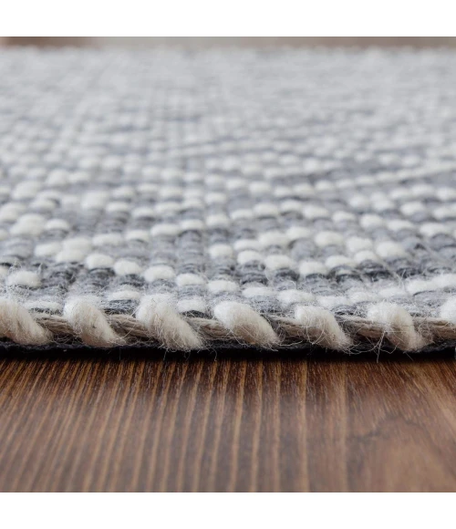 Anji Mountain 8' x 10' Mannin Charcoal Jute and Ivory Wool Rug