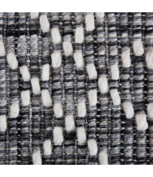 Anji Mountain 8' x 10' Mannin Charcoal Jute and Ivory Wool Rug