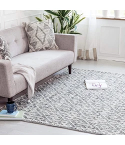 Anji Mountain Anji Mountain 8' x 10' Mannin Charcoal Colurway Jute and Wool Pattern Rug