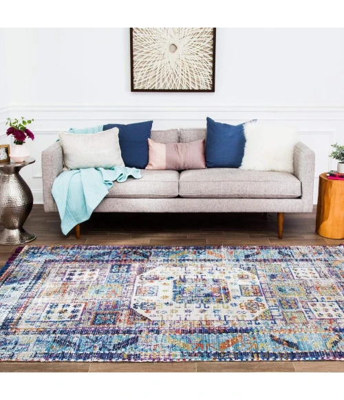 Anji Mountain 5' x 7'6" Tarom Distressed Rug w/ Multi Fringe