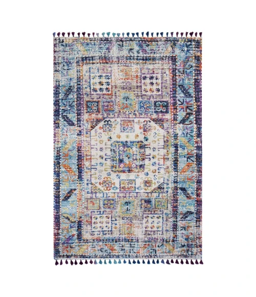 Anji Mountain 5' x 7'6" Tarom Distressed Rug w/ Multi Fringe