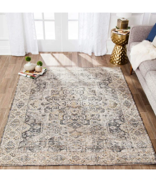 Anji Mountain 4' Round Zagros Distressed Rug