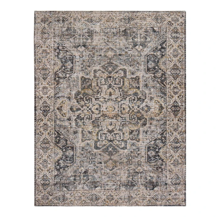 Anji Mountain 6' Round Zagros Distressed Rug