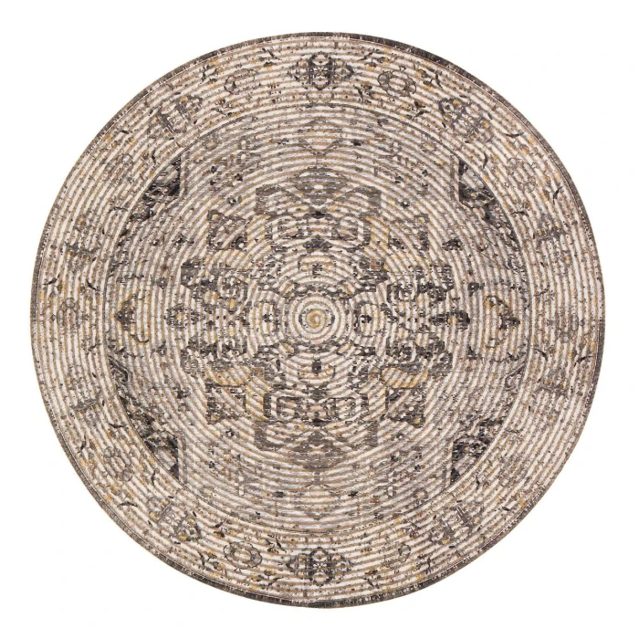 Anji Mountain 6' Round Zagros Distressed Rug