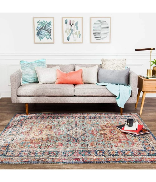 Anji Mountain 8' Round Chaloon Distressed Rug