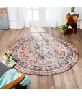 Anji Mountain 8' Round Chaloon Distressed Rug