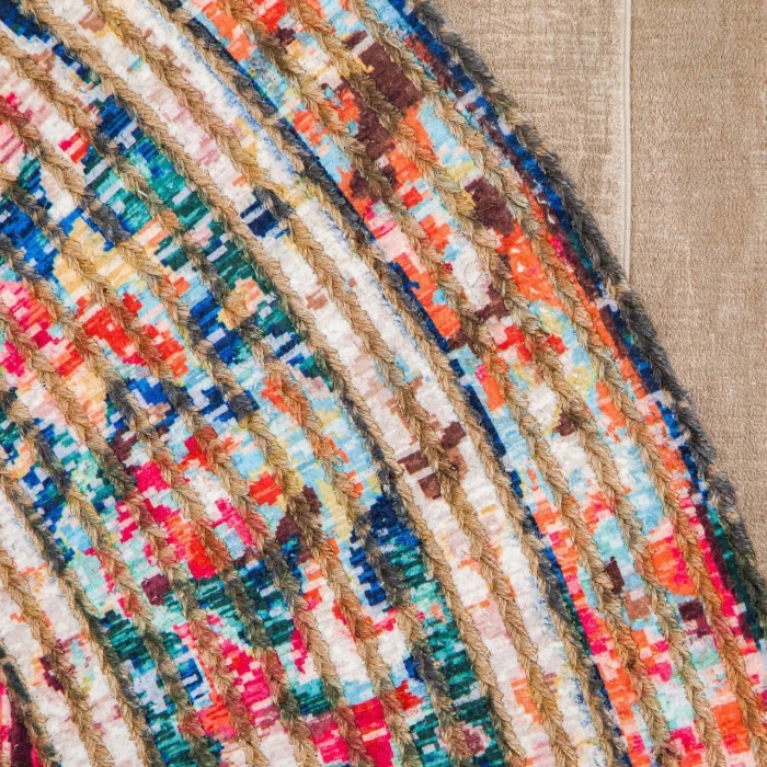 Anji Mountain 6' Round Chaloon Distressed Rug