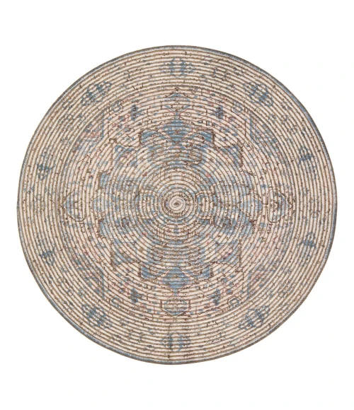 Anji Mountain 4' Round Damavand Distressed Rug
