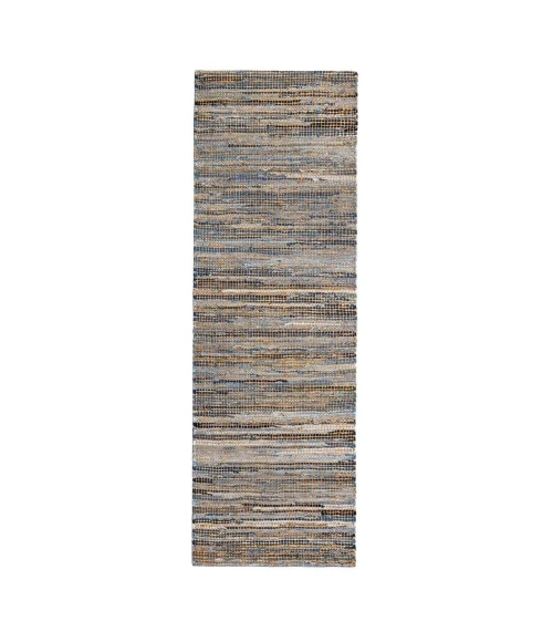 Anji Mountain 2'6" x 8' American Graffiti Denim & Jute Rug