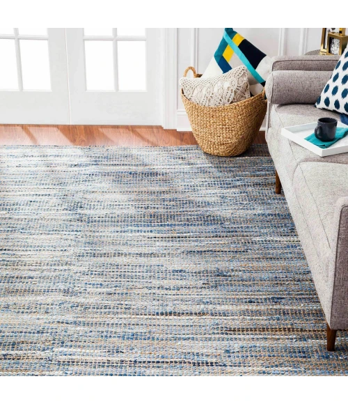 Anji Mountain 2'6" x 8' American Graffiti Denim & Jute Rug