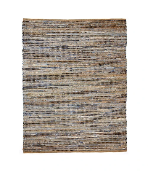 Anji Mountain 2'6" x 8' American Graffiti Denim & Jute Rug