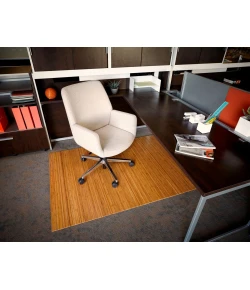 Anji Mountain 48 in. X 72 in. Natural Standard Bamboo Chair Mat no lip