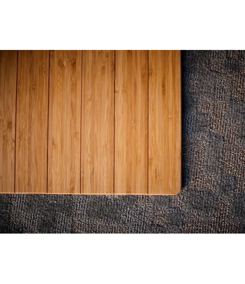 48" x 72" Natural Standard Bamboo Chair Mat no lip