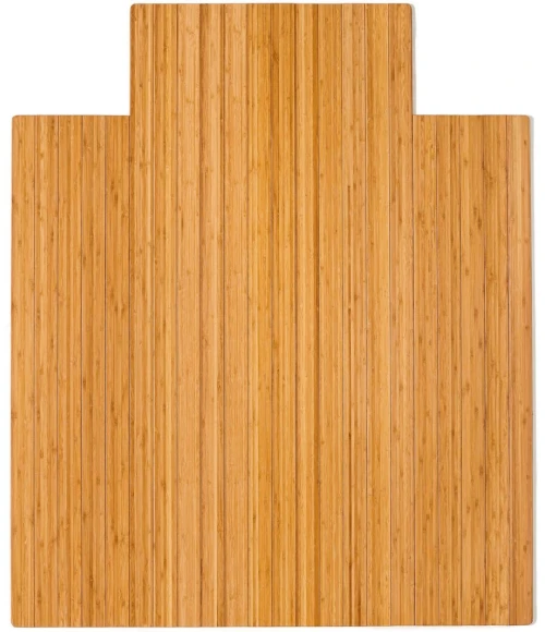 44" x 52" Natural Standard Bamboo Chair Mat with lip