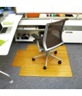 Anji Mountain 55" x 57" Natural Deluxe Bamboo Chair Mat with lip