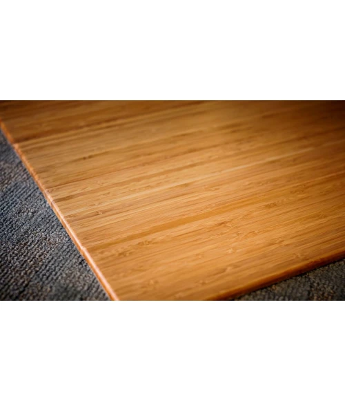 44" x 52" Natural Deluxe Bamboo Chair Mat with lip