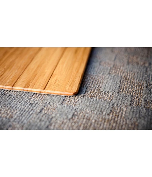 44" x 52" Natural Standard Bamboo Chair Mat with lip